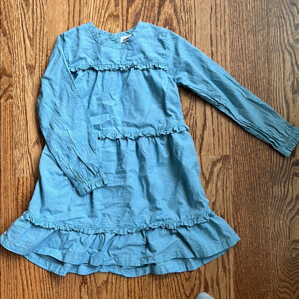 💯 organic cotton Blue Tiered Ruffle Dress